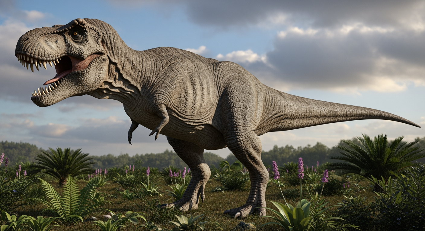 Paleo-art of Tyrannosaurus rex, the iconic predatory dinosaur